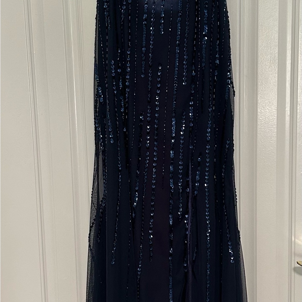Elegant Navy Sequin Dress